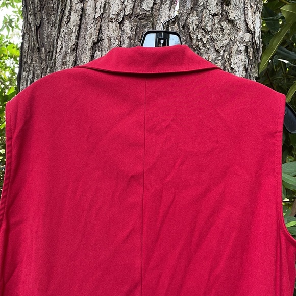 Sag Harbor Red Long Sleeveless V-Neck Dress Collar Plus 14 - Picture 10 of 14